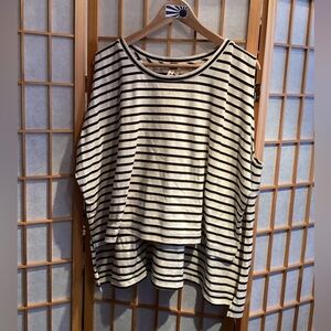 We The Free x Free People Madness Stripe Muscle Top Women's Size Large